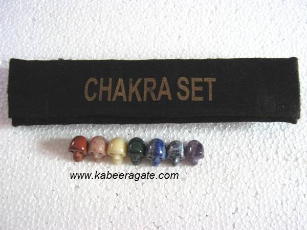 Skull Chakra Set with Valvet Purse